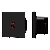 ARL NOBE USB Розетка тип A+C софт-тач черный оникс SCT-MUAC-SFPL-FC-BK (65W, QC3) (Arlight, -)