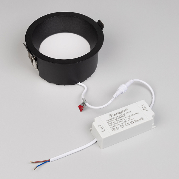 Светильник MS-DROP-BUILT-R137-24W Warm3000 (BK, 90 deg, 230V) (Arlight, IP54 Металл, 5 лет) Lednikoff