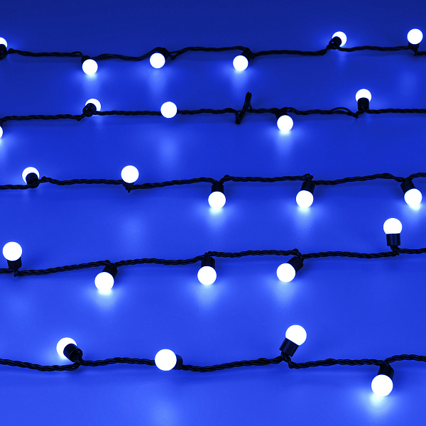 Светодиодная гирлянда ARD-BALL-CLASSIC-D17.5-10000-BLACK-100LED BLUE (230V, 7W) (Ardecoled, IP65) Lednikoff