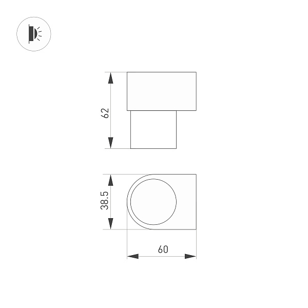 Светильник SP-SPICY-WALL-MINI-S60x39-3W Day4000 (BK, 40 deg, 230V) (Arlight, IP20 Металл, 3 года)