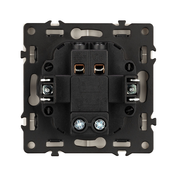 Механизм выключателя одноклавишный перекрёстный SWT-NOBE-MKX1-SFPL-IS (230V, 10A) (Arlight, Никель) Lednikoff