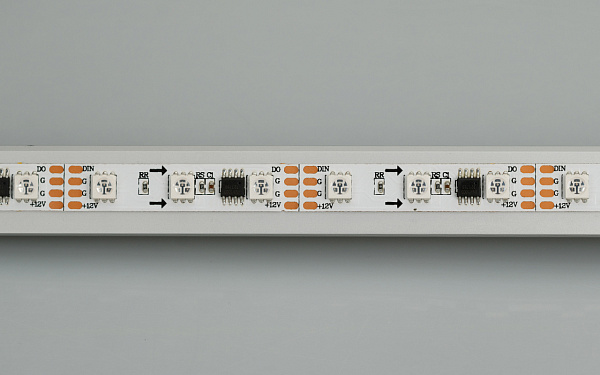 Светодиодная лента SPI-5000-5060-60 12V Cx3 RGB-Auto (10mm, 13.2W/m, IP20) (Arlight, Открытый, IP20) Lednikoff
