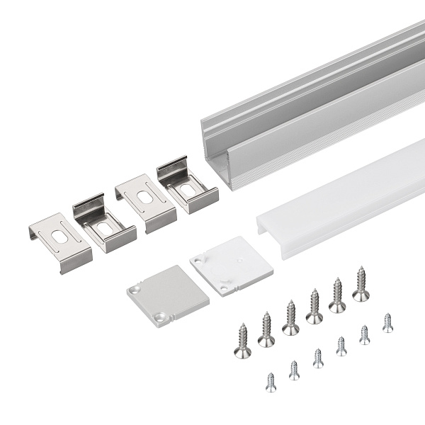 Профиль с экраном SL-SLIM20-H20-2000 ANOD+OPAL (Arlight, Алюминий) Lednikoff