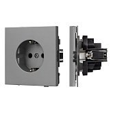 Механизм электрической розетки SCT-TENDO-MEU1-PL-GR (230V, 16A) (Arlight, Графитовый)