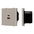 Механизм розетки с быстрой USB зарядкой SCT-NOBE-MUAC-SFPL-FC-CA (65W, QC3) (Arlight, Кашемир) Lednikoff