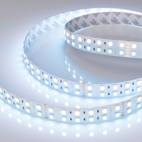 Светодиодная лента RT 2-5000 24V RGB-White 2x2 (5060, 720 LED, LUX) (Arlight, 32 Вт/м, IP20) Lednikoff