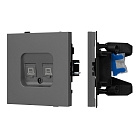 Механизм компьютерной розетки двойной SCT-TENDO-MPC2-SFPL-GR (RJ-45, CAT6) (Arlight, Матовый графитовый) Lednikoff