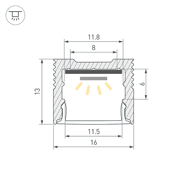 Профиль SL-SLIM-H13M-2000 WHITE (Arlight, Алюминий) Lednikoff
