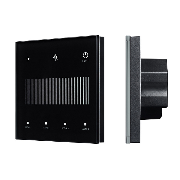 INTELLIGENT ARLIGHT Сенсорная панель SMART-DALI-301-11-1G-4SC-DIM-IN Black (BUS/24V, Touch, 2.4G) (IARL, IP20 Пластик, 5 лет) Lednikoff