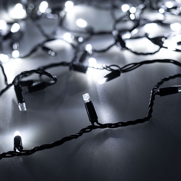 Светодиодная гирлянда ARD-STRING-CLASSIC-1000-BLACK-100LED-PULSE White (230V, 7W) (Ardecoled, IP65) Lednikoff