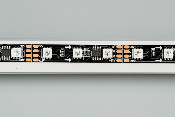 Светодиодная лента SPI-5000-5060-60 12V Cx3 RGB-Auto (Black 10mm, 13.2W/m, IP20) (Arlight, Открытый, IP20) Lednikoff
