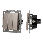 Механизм выключателя трехклавишный непроходной SWT-MK03-PL-GD-V (250V, 10A) (Arlight, -) Lednikoff