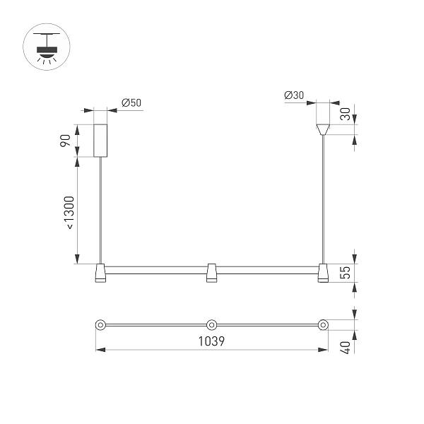 Светильник SP-ELIZEO-S1000-16W Warm3000 (BK, 35 deg, 230V) (Arlight, IP20 Металл, 3 года) Lednikoff