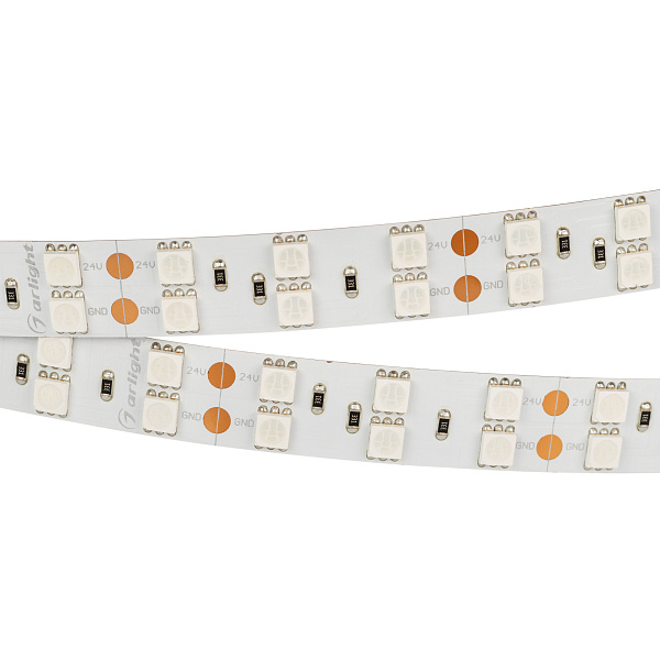 Светодиодная лента RT 2-5000 24V Yellow 2x2 (5060, 600 LED, LUX) (Arlight, 28.8 Вт/м, IP20) Lednikoff