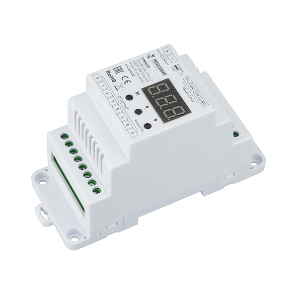 INTELLIGENT ARLIGHT Диммер SMART-DALI-104-62-ADDR-DIM-DT6-DIN White (12-24V, 4x5A) (IARL, IP20 Пластик, 5 лет) Lednikoff