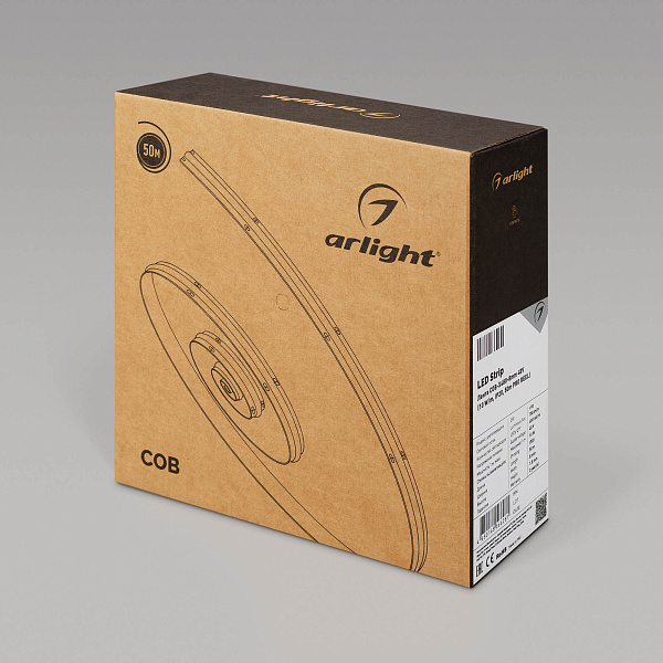 Светодиодная лента COB-X480-8mm 48V Day4000 (10 W/m, IP20, 50m PRO REEL) (Arlight, -) Lednikoff
