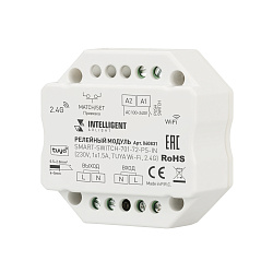 INTELLIGENT ARLIGHT Релейный модуль SMART-SWITCH-701-72-PS-IN (230V, 1x1.5A, TUYA Wi-Fi, 2.4G) (IARL, IP20 Пластик, 5 лет)