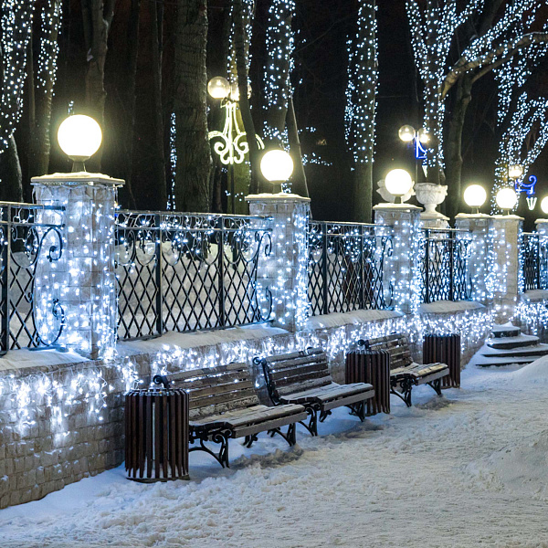 Светодиодная гирлянда ARD-EDGE-CLASSIC-2400x600-WHITE-88LED-PULSE White (230V, 6W) (Ardecoled, IP65) Lednikoff