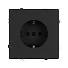 ARL NOBE Розетка зк со шторками софт-тач черный оникс SCT-MEU-SFPL-BK (250V, 16A) (Arlight, -) Lednikoff