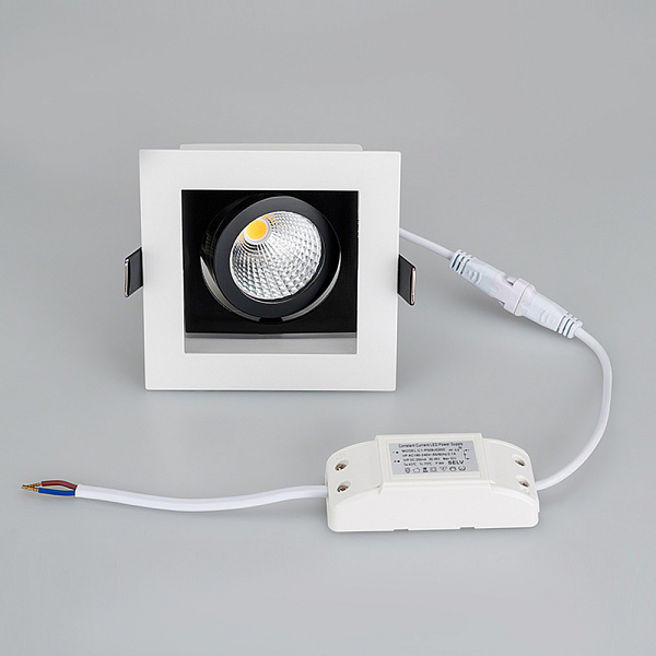 Светильник CL-KARDAN-S102x102-9W Warm (WH-BK, 38 deg) (Arlight, IP20 Металл, 3 года) Lednikoff