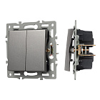 Механизм выключателя двухклавишный проходной SWT-MKP2-PL-GR (250V, 16A) (Arlight, -) Lednikoff