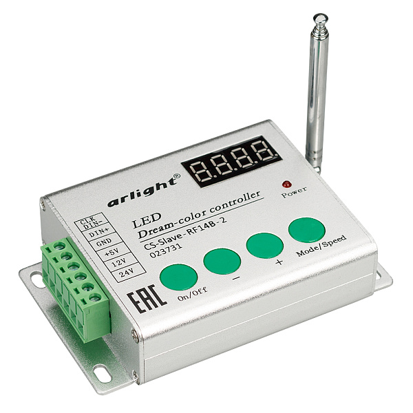 Контроллер CS-Slave-RF14B-2 (5-24V, ПДУ 14кн) (Arlight, IP20 Металл, 1 год) Lednikoff