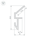 Монтажный профиль ALM-GLASS-6 ANOD (Arlight, Алюминий) Lednikoff