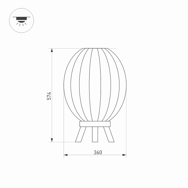Светильник LGD-PEARL-BOLL-H574-12W Warm3000 (GR, 164 deg, 230V) (Arlight, IP65 Металл, 3 года) Lednikoff