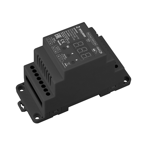 INTELLIGENT ARLIGHT Диммер DALI-TRIAC-601-82-D2-DRI-PS-DIN Black (230V, 1x1.5A) (IARL, IP20 Пластик, 5 лет) Lednikoff