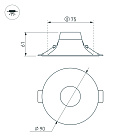 Светильник MS-BLIZZARD-BUILT-R90-6W Warm3000 (WH, 100 deg, 230V) (Arlight, IP20 Металл, 3 года) Lednikoff