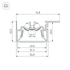 Профиль FOLED-50-CEIL-SIDE-2000 (Arlight, Алюминий) Lednikoff