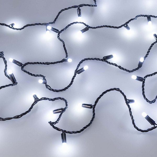 Светодиодная гирлянда ARD-STRING-CLASSIC-10000-BLACK-100LED-MILK-STD White (230V, 7W) (Ardecoled, IP65) Lednikoff