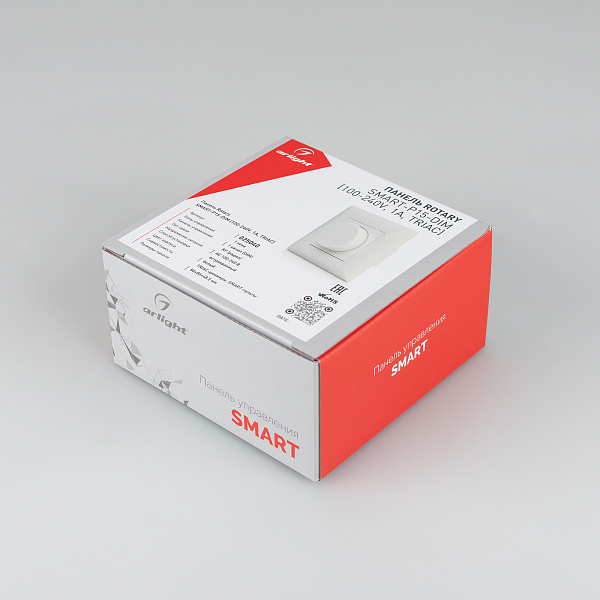 Панель SMART-P15-DIM-IN White (230V, 1A, TRIAC, Rotary, 2.4G) (Arlight, IP20 Пластик, 5 лет) Lednikoff