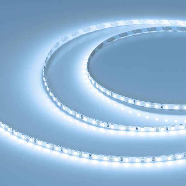 Светодиодная лента RT-A120-5mm 12V Cool 15K (9.6 W/m, IP20, 2835, 5m) (Arlight, 9.6 Вт/м, IP20) Lednikoff