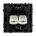 Механизм сдвоенной компьютерной розетки SCT-NOBE-MPC2-SFPL-GR (RJ-45, CAT6) (Arlight, Серый базальт) Lednikoff