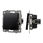 Механизм выключателя двухклавишный проходной SWT-MKP2-PL-BK-V (250V, 10A) (Arlight, -) Lednikoff