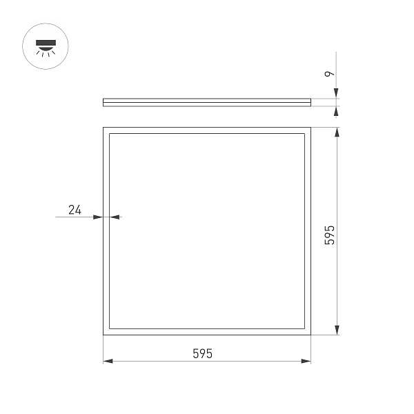 Панель DL-B600x600A-40W White (Arlight, IP40 Металл, 3 года) Lednikoff