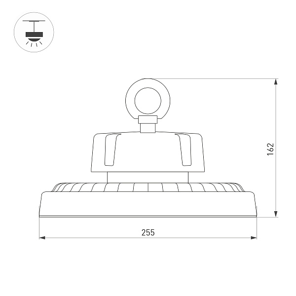 Светильник SP-ERCON-R255-100W White5000 (BK, 60 deg, 230V) (Arlight, IP65 Металл, 5 лет) Lednikoff
