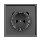 Механизм розетки с USB зарядкой SCT-NOBE-MUCC-SFPL-GR (230V, 16A) (Arlight, -) Lednikoff