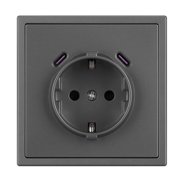 Механизм розетки с USB зарядкой SCT-NOBE-MUCC-SFPL-GR (230V, 16A) (Arlight, -) Lednikoff