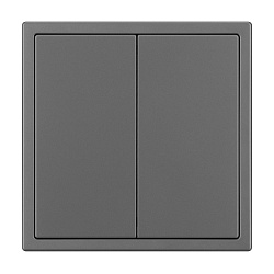 Механизм звонкового выключателя двухклавишный SWT-NOBE-MKR2-SFPL-GR (230V, 10A) (Arlight, Серый базальт)