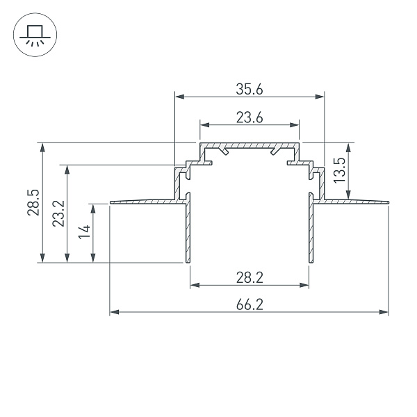 Профиль-держатель TEK-PLS-ZM-2000 (Arlight, Алюминий) Lednikoff