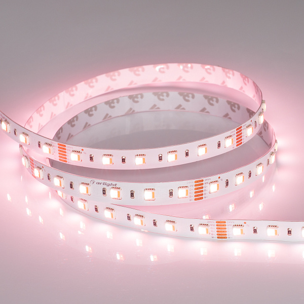 Светодиодная лента RT-B60-12mm 24V RGBW-MIX-5-in-1 (20 W/m, IP20, 5060, 5m) (Arlight, Открытый) Lednikoff