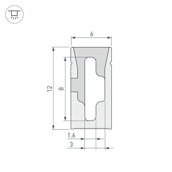 Силиконовый профиль WPH-FLEX-0612-SIDE-S8-5m WHITE (Arlight, Силикон) Lednikoff