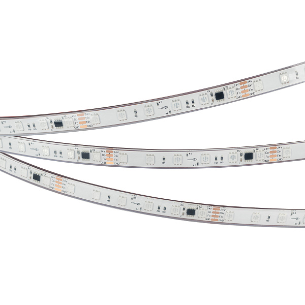 Светодиодная лента герметичная SPI-PFS-B60-12mm 24V RGB-PX6-BPT (12 W/m, IP68, 5060, 5m) (Arlight, бегущий огонь) Lednikoff