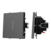 Механизм выключателя одноклавишный проходной LED SWT-NOBE-MKP1-SFPL-L-GR (230V, 10A) (Arlight, Серый базальт)
