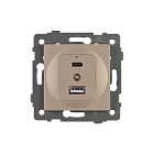 Механизм USB розетки SCT-MUAC-PL-GD-V (5V, 3A, QC4) (Arlight, -) Lednikoff