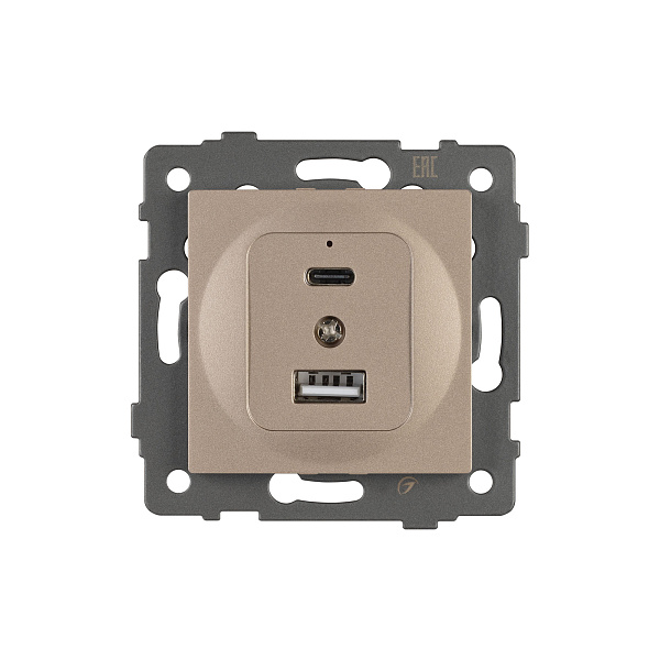 Механизм USB розетки SCT-MUAC-PL-GD-V (5V, 3A, QC4) (Arlight, -) Lednikoff