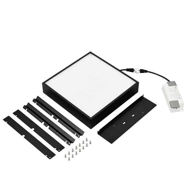 Светильник DL-GRIGLIATO-S190x190-24W Warm3000 (BK, 100 deg, 230) (Arlight, IP40 Металл, 5 лет) Lednikoff