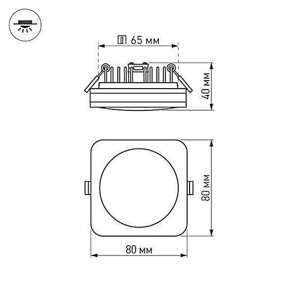 Светодиодная панель LTD-80x80SOL-5W Warm White 3000K (Arlight, IP44 Пластик, 3 года) Lednikoff